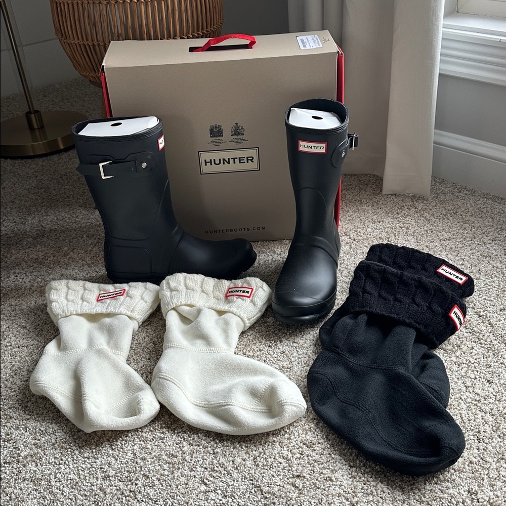 HUNTER Women’s Original Short Rain Boot with Liners